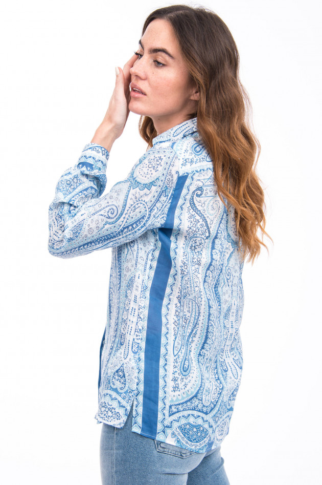 Etro Paisley Bluse in Blau/Weiß