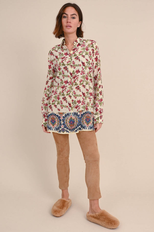 Etro Seidenbluse mit Berry-Print in Multicolor