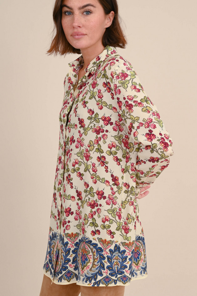 Etro Seidenbluse mit Berry-Print in Multicolor