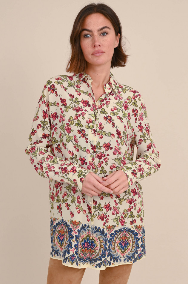 Etro Seidenbluse mit Berry-Print in Multicolor