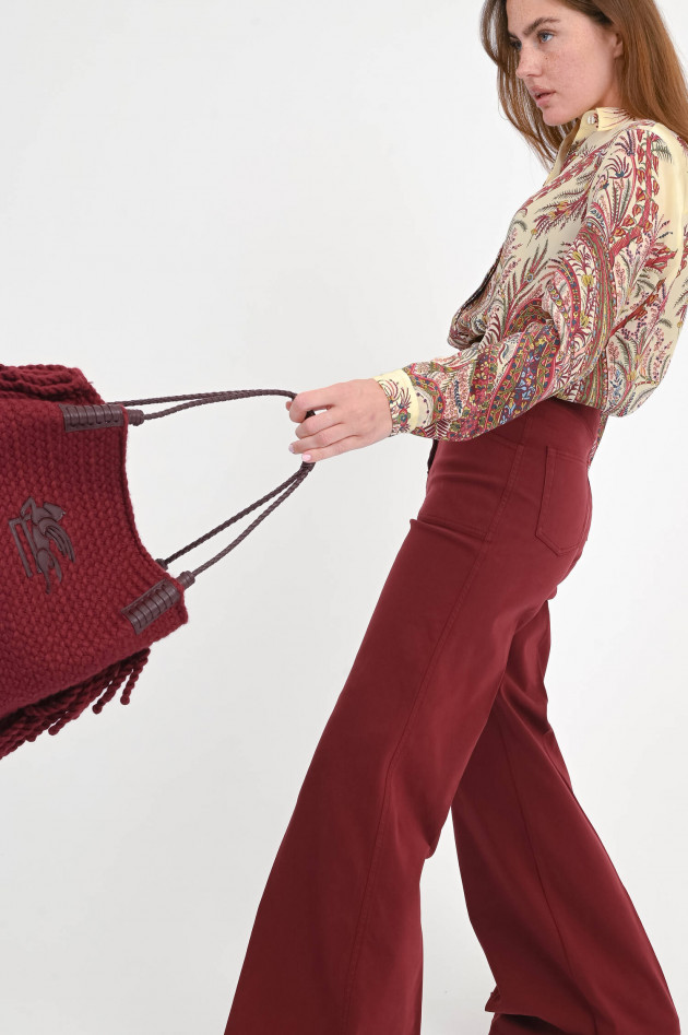 Etro Lange Bluse mit Paisly-Muster in Creme/Multi