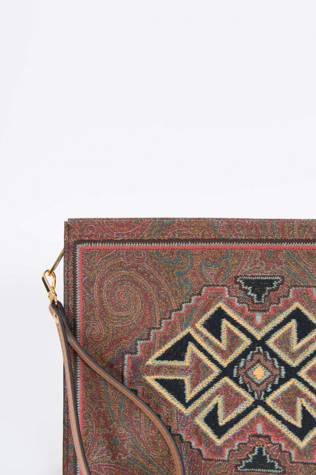 Etro Clutch mit Paisley-Muster und Stickereien