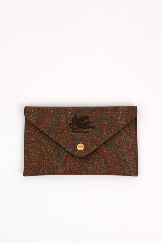 Etro Clutch mit Paisley Print in Braun