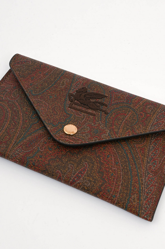 Etro Clutch mit Paisley Print in Braun