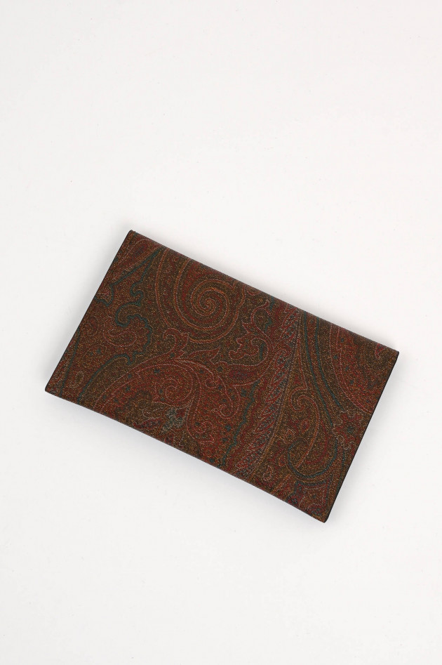 Etro Clutch mit Paisley Print in Braun