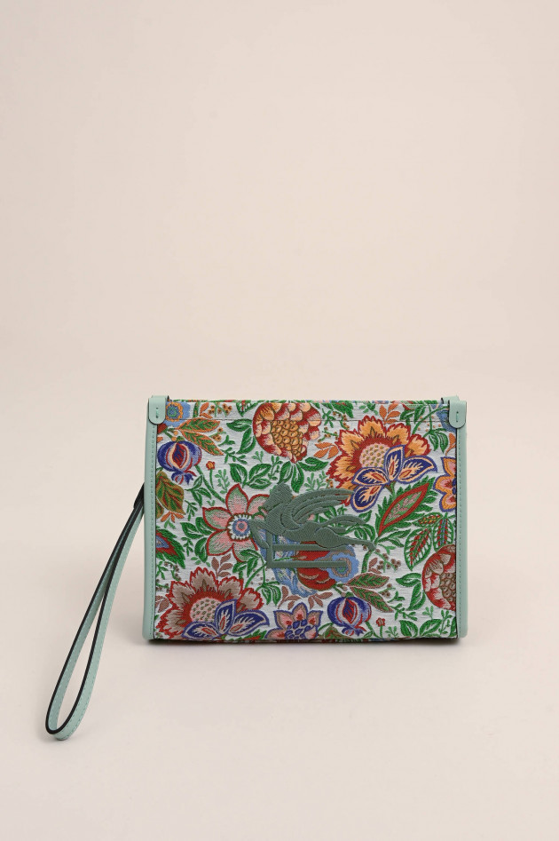 Etro Jaquard Clutch mit floralem Muster in Multicolor