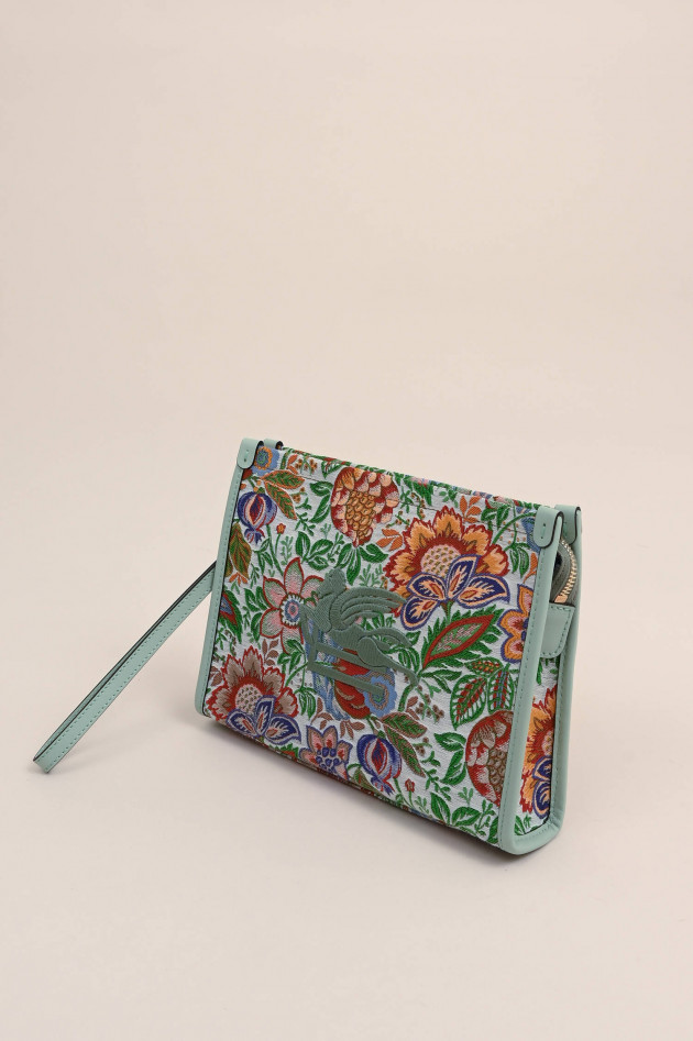 Etro Jaquard Clutch mit floralem Muster in Multicolor