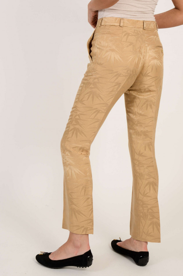 Etro Hose aus Leinen/Seiden Jacquard in Beige