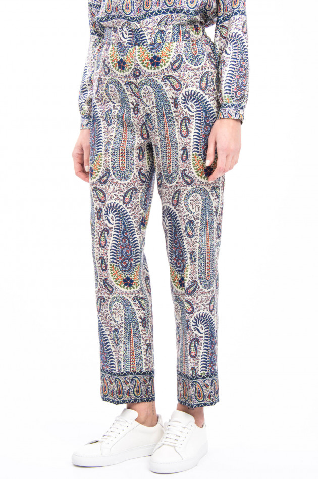 Etro Hose aus Woll-Seiden-Mix in Multicolor