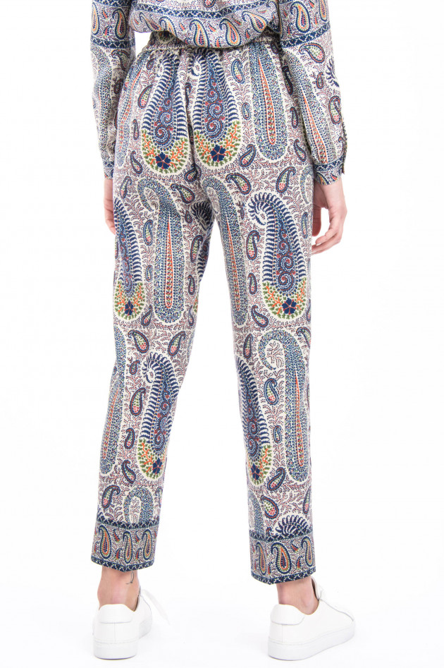 Etro Hose aus Woll-Seiden-Mix in Multicolor