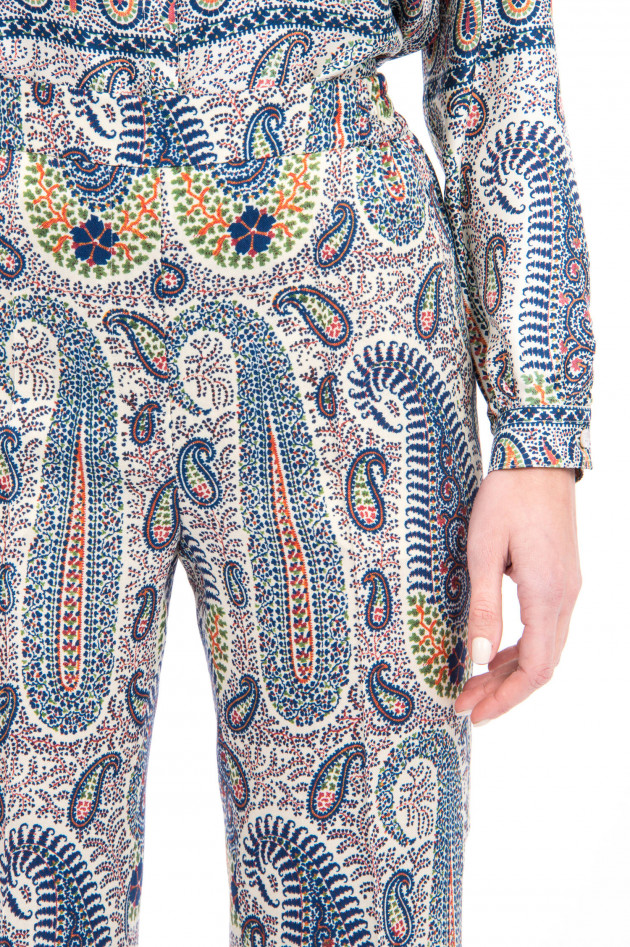 Etro Hose aus Woll-Seiden-Mix in Multicolor