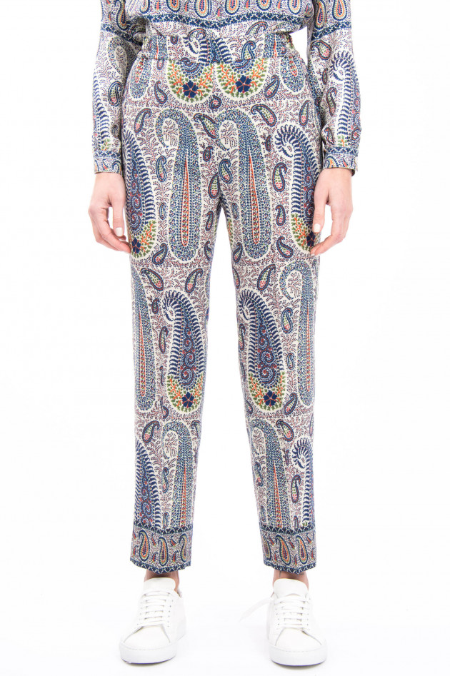 Etro Hose aus Woll-Seiden-Mix in Multicolor