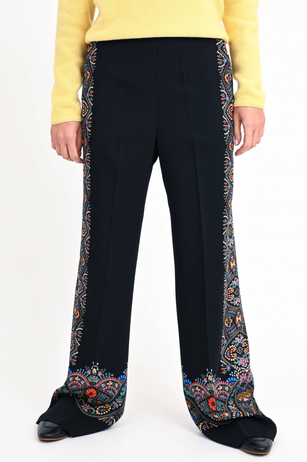 Etro Gemusterte Palazzo Hose in Schwarz/Multi