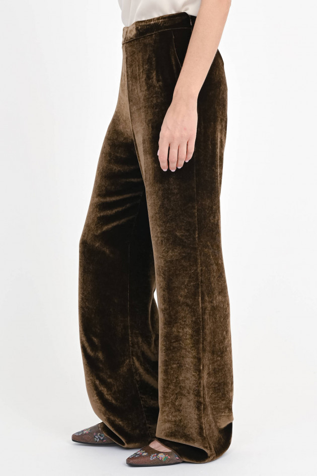 Etro Samthose aus Visjose-Seiden-Mix in Camel