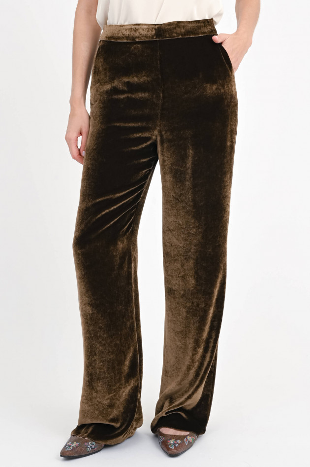 Etro Samthose aus Visjose-Seiden-Mix in Camel