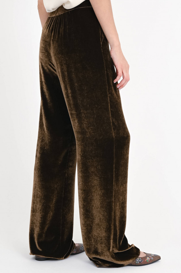 Etro Samthose aus Visjose-Seiden-Mix in Camel
