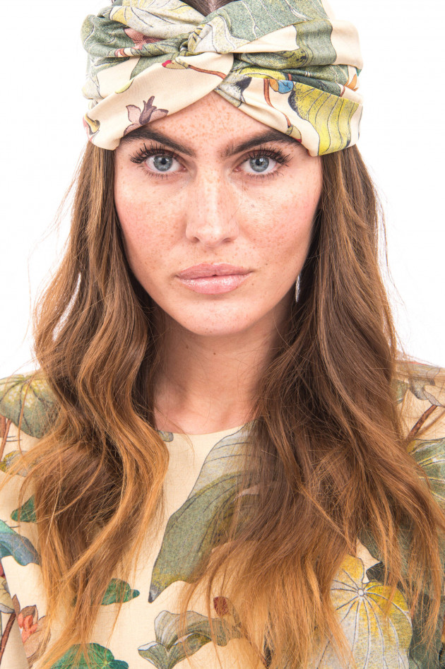 Etro Seidenhaarband mit Turban Fasson in Beige