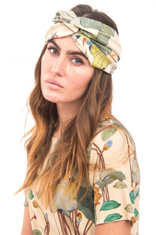Etro Seidenhaarband mit Turban Fasson in Beige