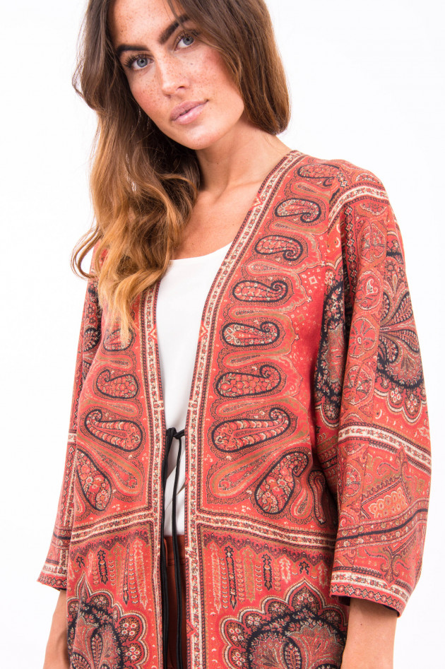 Etro Kimono-Jacke im Paisley-Design in Orangerot