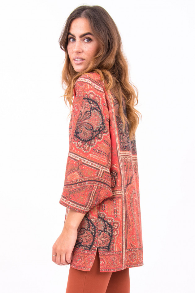 Etro Kimono-Jacke im Paisley-Design in Orangerot