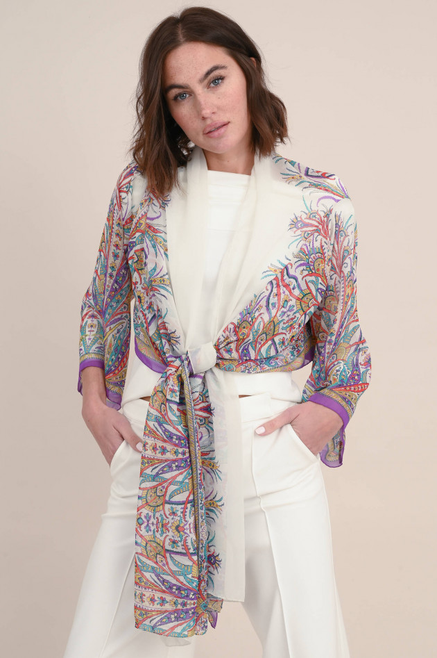 Etro Bolero-Jacke mit Print in Multicolor/Natur