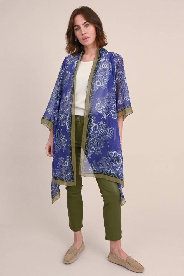 Etro Bolero-Jacke mit Blumenprint in Indigo