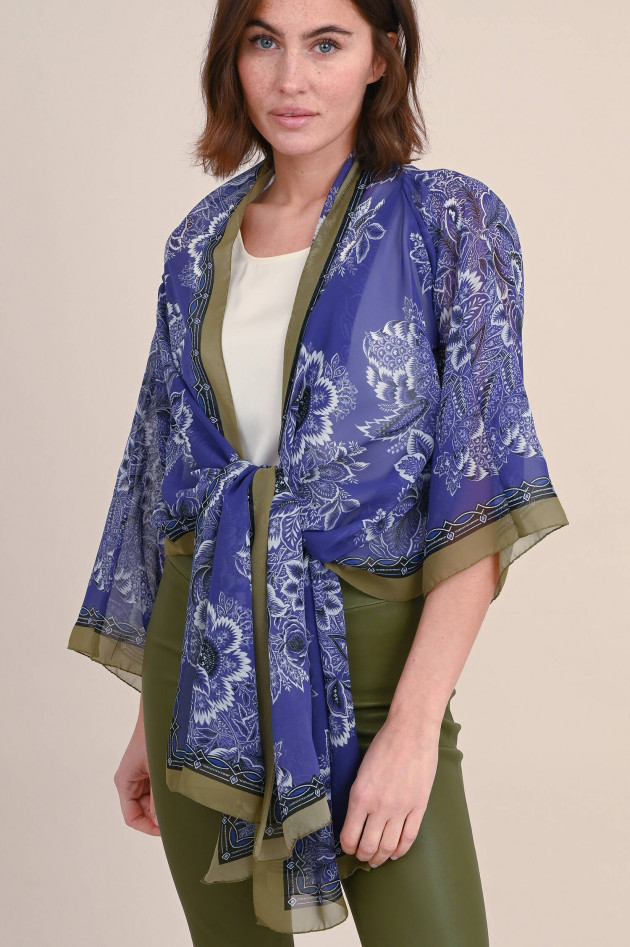 Etro Bolero-Jacke mit Blumenprint in Indigo