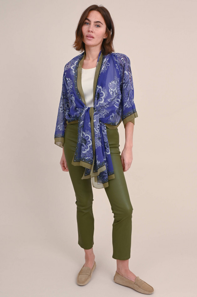 Etro Bolero-Jacke mit Blumenprint in Indigo