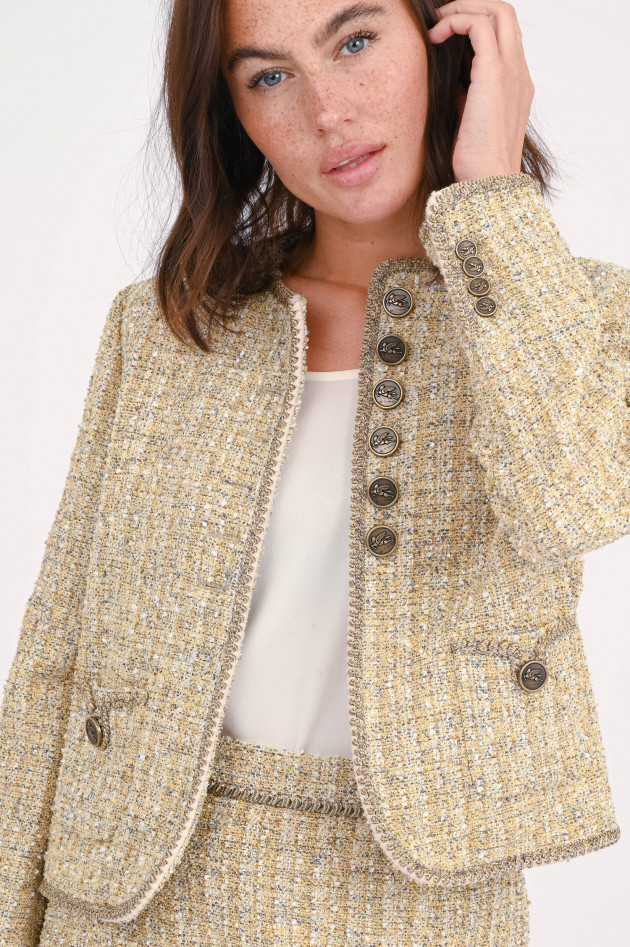 Etro Jacke aus Tweed-Bouclé in Multicolor/Gold
