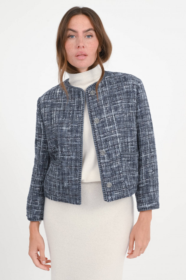 Etro Jacke aus Tweed-Bouclé in Blaunuancen