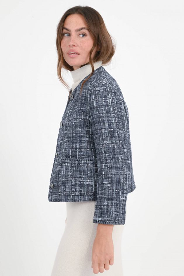 Etro Jacke aus Tweed-Bouclé in Blaunuancen