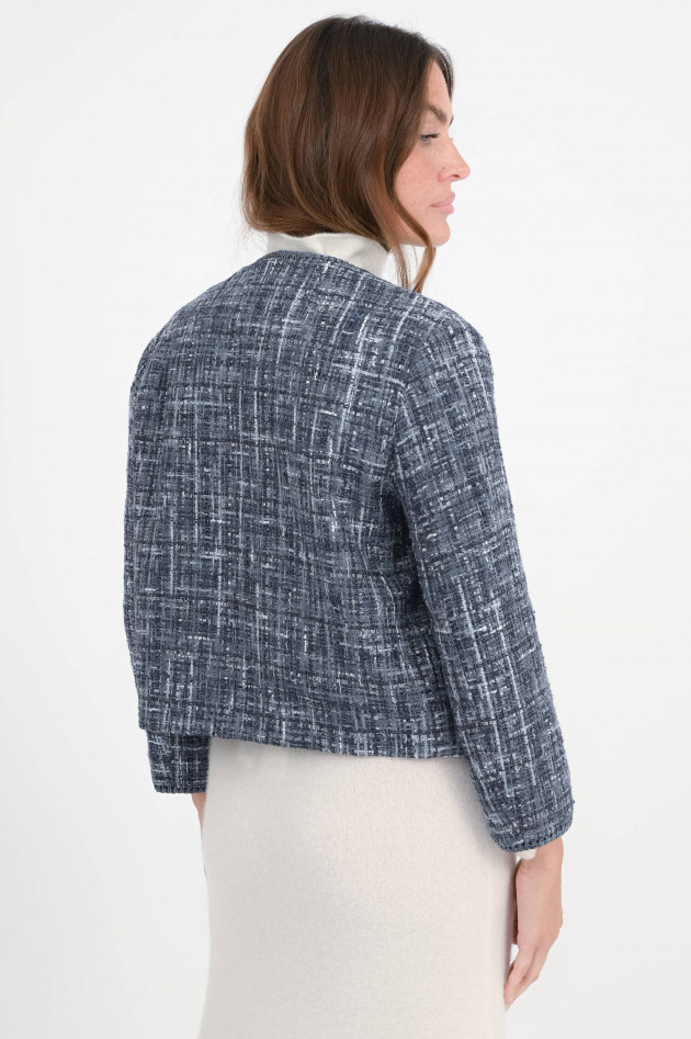 Etro Jacke aus Tweed-Bouclé in Blaunuancen