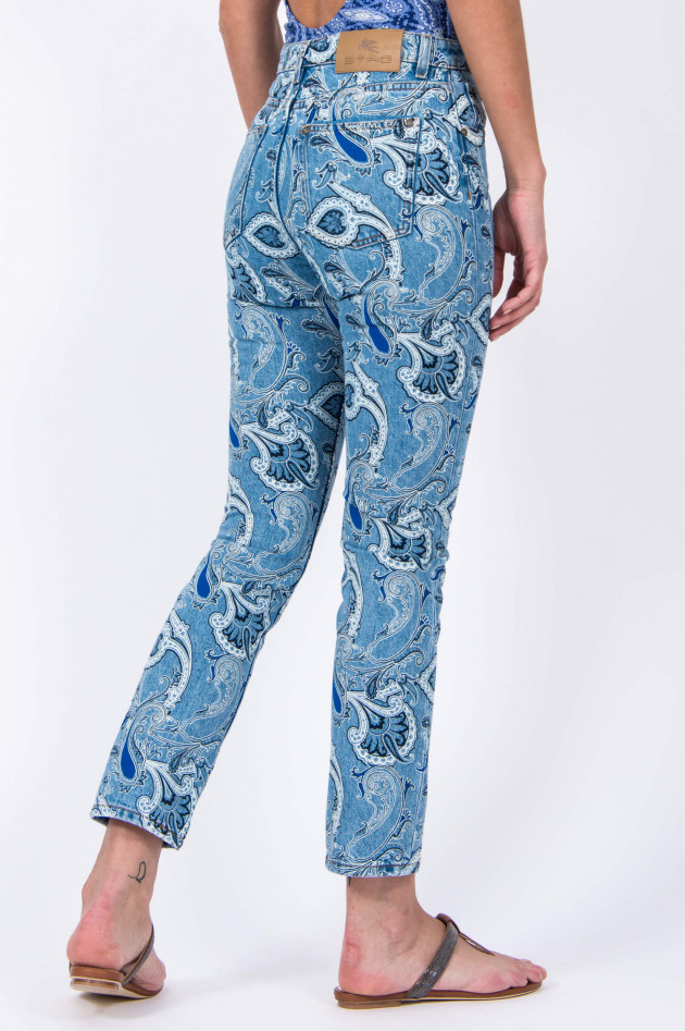Etro Jeans mit Paisley-Druck in Hellblau/Weiß gemustert