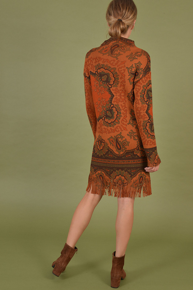 Etro Kleid aus Wolle in Orange gemustert