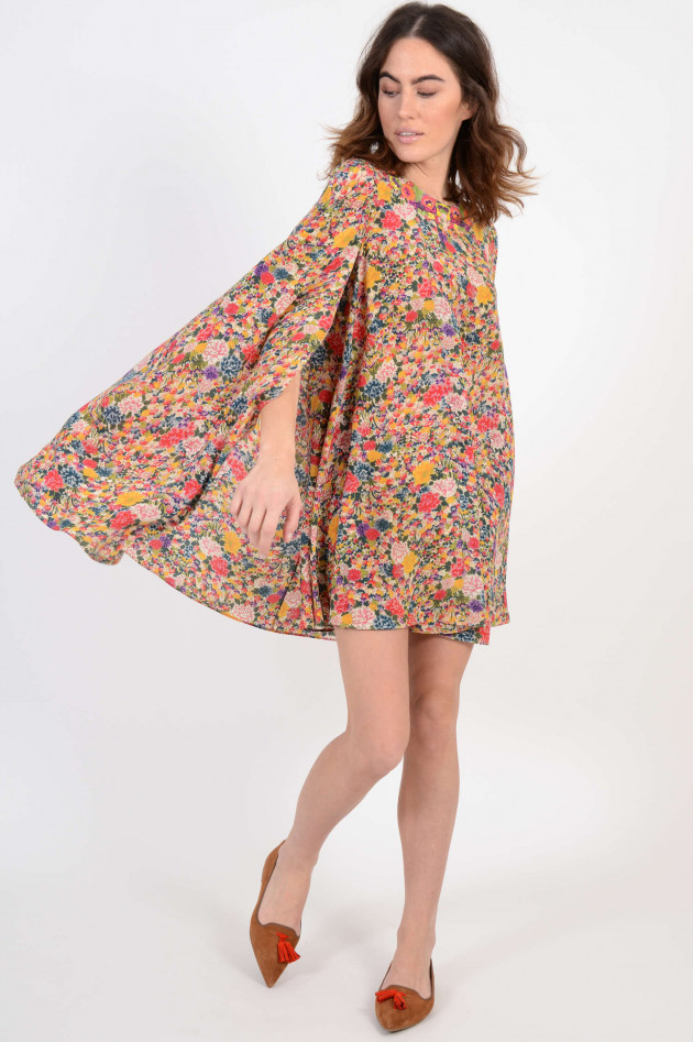 Etro Cape Kleid Floral gemustert in Gelb/Rot