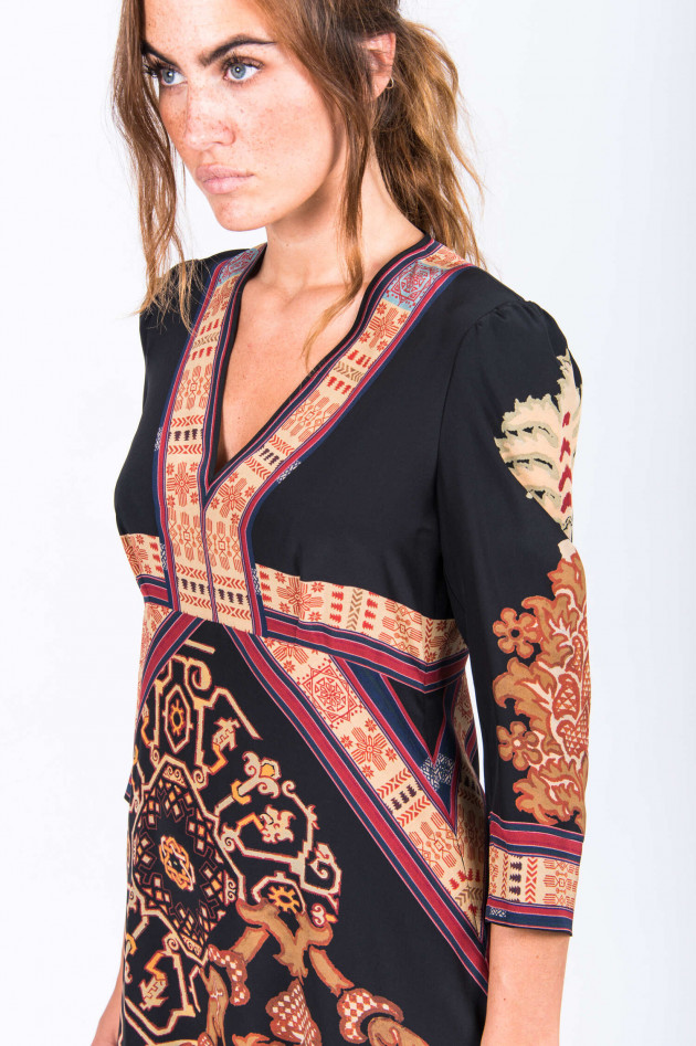 Etro Midi-Kleid im Ethno-Look in Schwarz