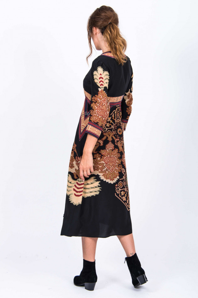 Etro Midi-Kleid im Ethno-Look in Schwarz