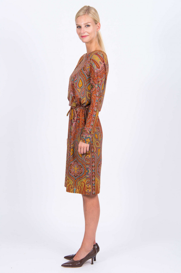 Etro Langarm-Kleid mit Paisley-Print in Rot
