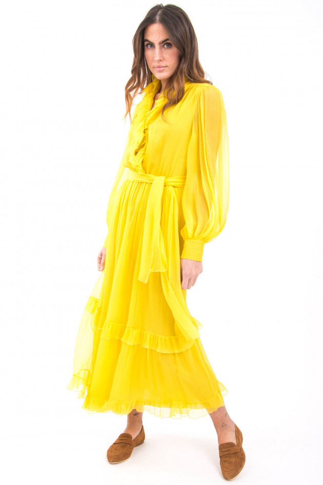 Etro Kleid aus Seidencrepon in Gelb