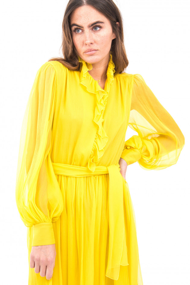 Etro Kleid aus Seidencrepon in Gelb