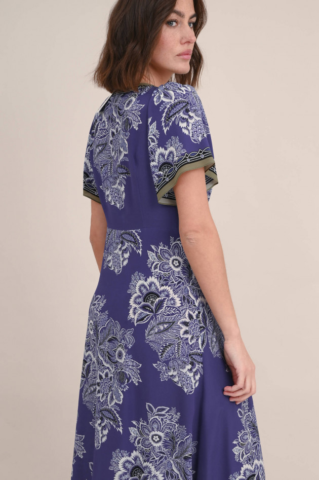 Etro Seidenkleid mit floralem Print in Indigo