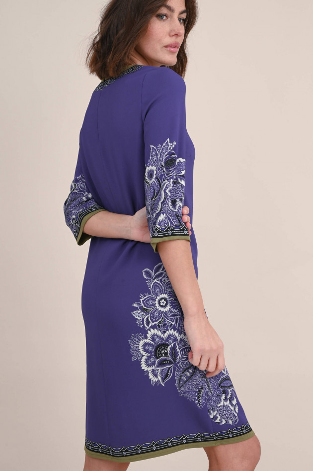 Etro Viskose Kleid mit floralem Print in Indigo