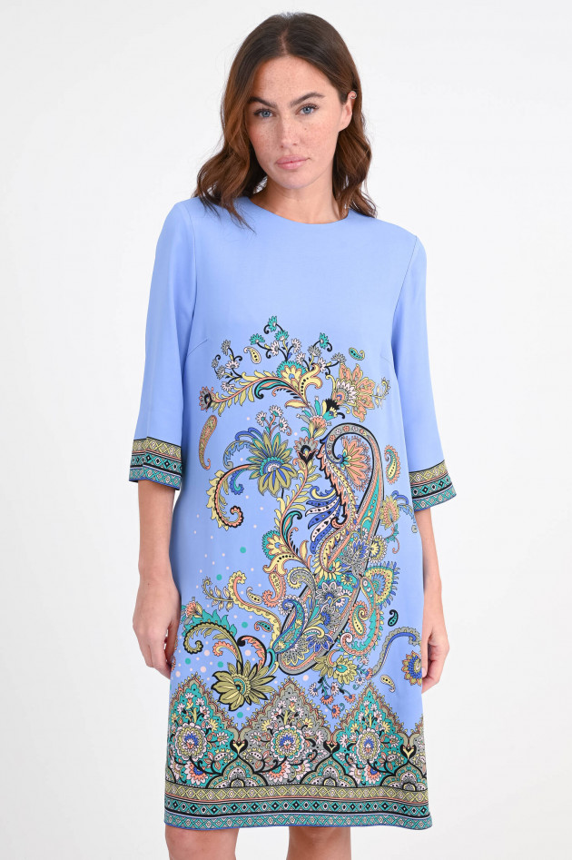 Etro Kleid mit floralem Print in Hellblau/Multicolor