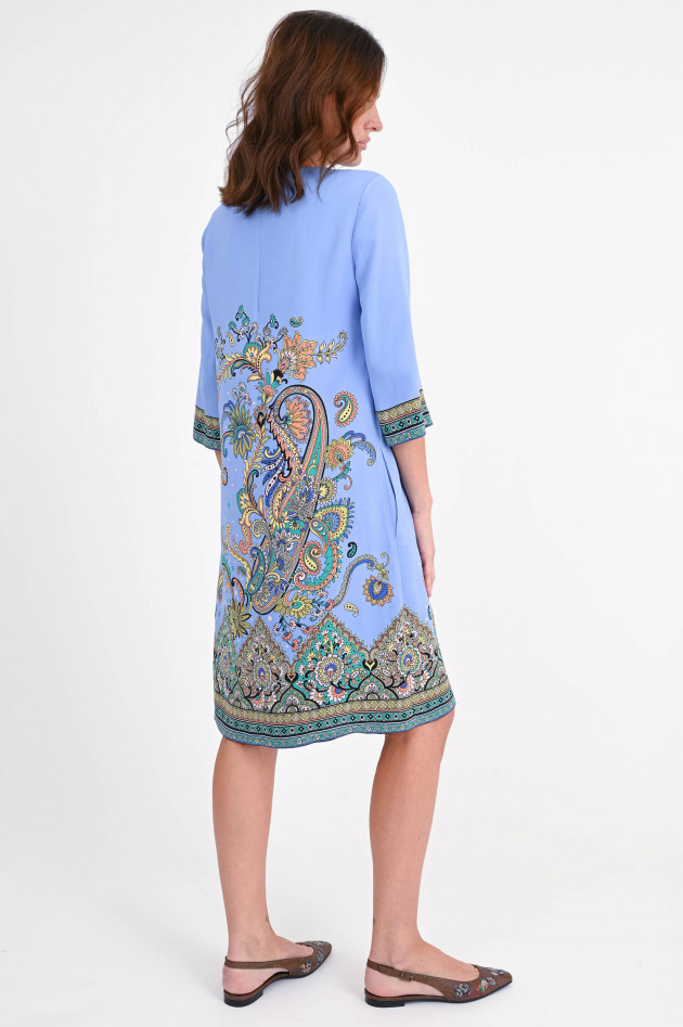 Etro Kleid mit floralem Print in Hellblau/Multicolor
