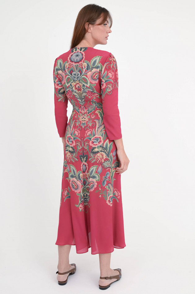 Etro Gemustertes Midi-Kleid in Dunkelrot/Multicolor
