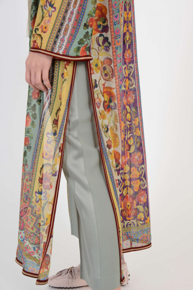 Etro Kimono aus Seide in Lila/Gelb gemustert