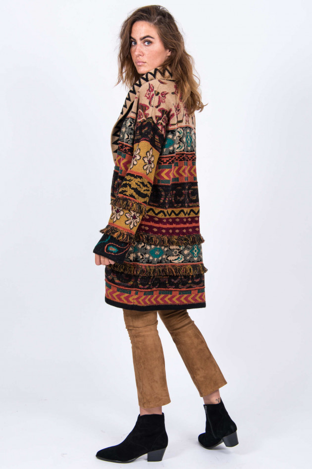 Etro Strickmantel mit Fransen im Ethno-Look