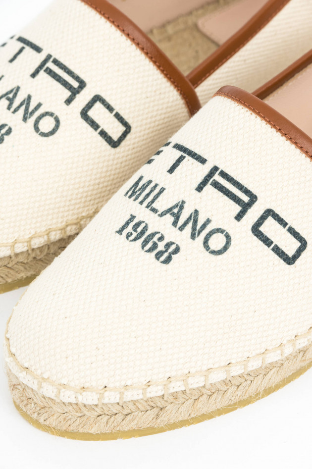 Etro Espadrillas mit Logo in Beige