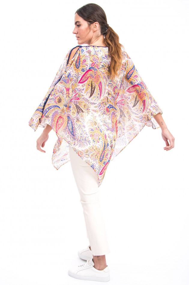 Etro Leichter Poncho aus Seide in Pastell