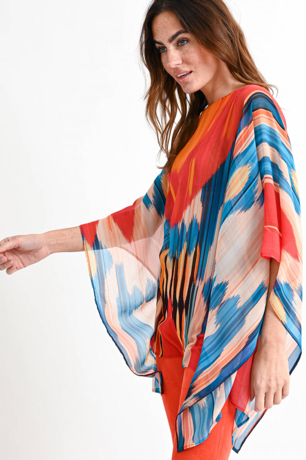 Etro Seiden-Poncho in Multicolor